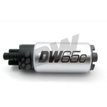 DeatschWerks 265 LPH compact in-tank fuel pump with fuel strainer and installation hardware kit.