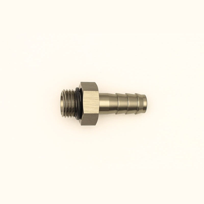 DeatschWerks 6AN ORB male to 3/8 inch male triple barb adapter fitting with included O-ring