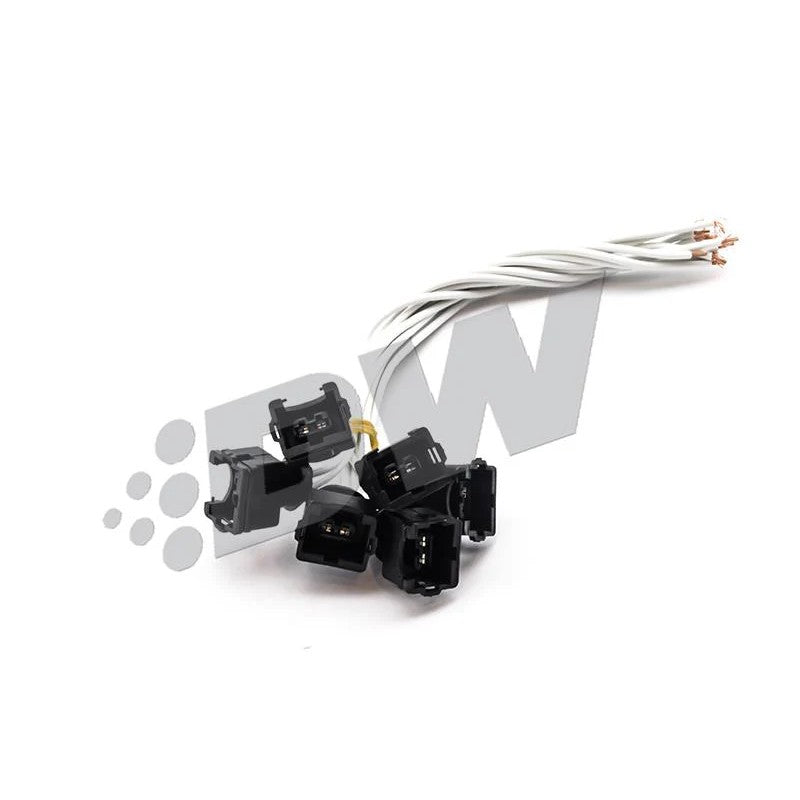 Set of six DeatschWerks Bosch EV14 1200cc top-feed fuel injectors with 14mm o-rings.
