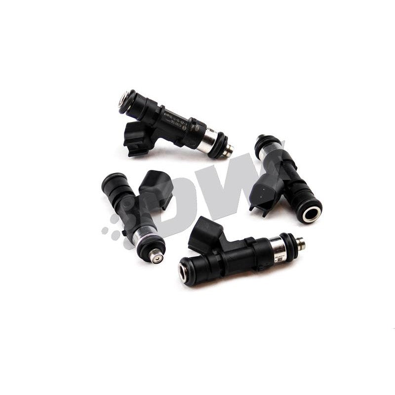 Set of four DeatschWerks 1000cc Bosch EV14 fuel injectors for Acura and Honda performance engines.