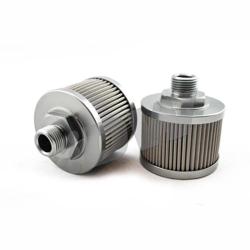 DeatschWerks stainless steel 100-micron fuel pre-filter with 6AN fittings