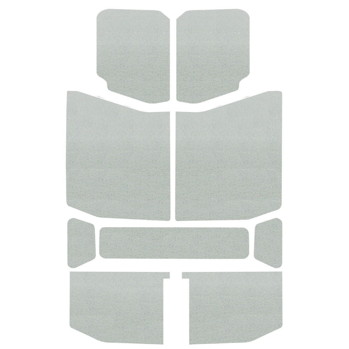 DEI Boom Mat 9-piece white sound deadening headliner kit for 2018-2024 Jeep Wrangler JL 4-door hardtops.