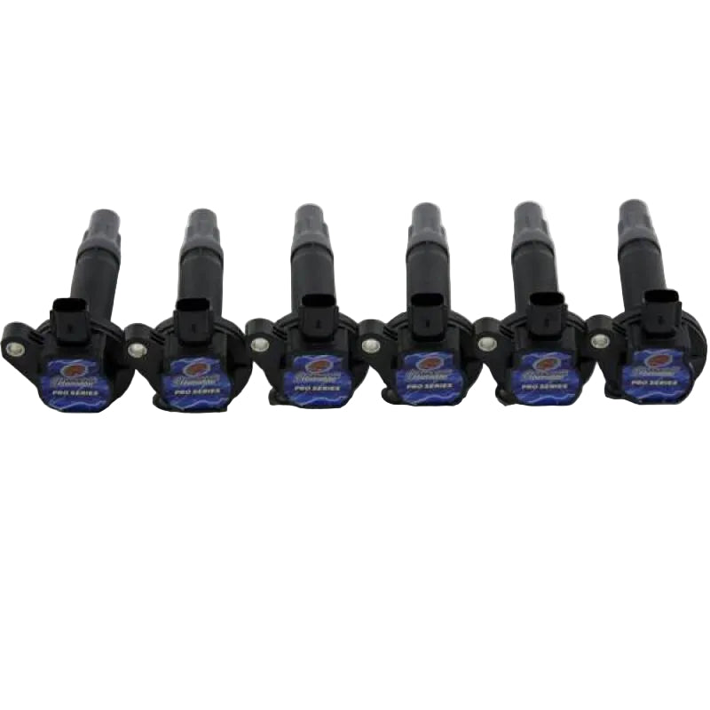 Set of six Granatelli Pro Series 60KV high-performance ignition coils for 2011-2014 Ford and Mazda 3.5L engines.