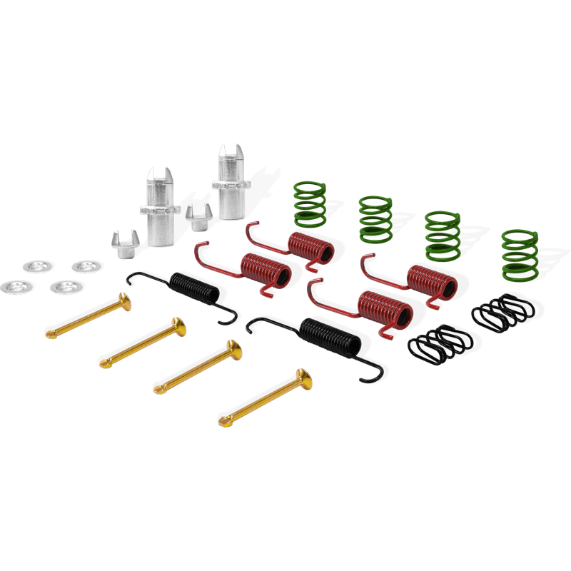 DFC 370-47030 rear drum brake hardware kit for 1966-1970 Chevrolet 50 featuring assorted springs, pins, and retainers.