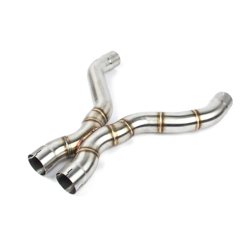 Dinan brushed T304 stainless steel 3.25 inch resonator delete X-pipe for 2018-2023 BMW M5