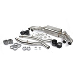Dinan 304 stainless steel axleback exhaust with quad 4.5 inch black ceramic coated tips and integrated valves