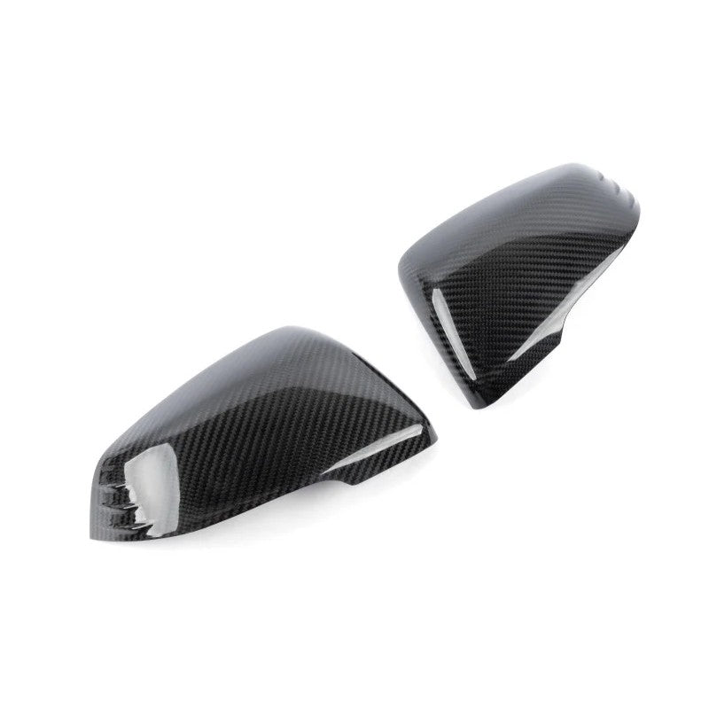 Glossy 2x2 twill carbon fiber side mirror cap overlays for 2020-2026 Toyota GR Supra