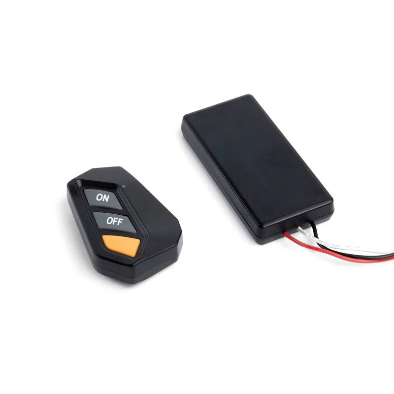 Dinan dual exhaust valve remote kit featuring wireless remote, control module, and weatherproof wiring harnesses.