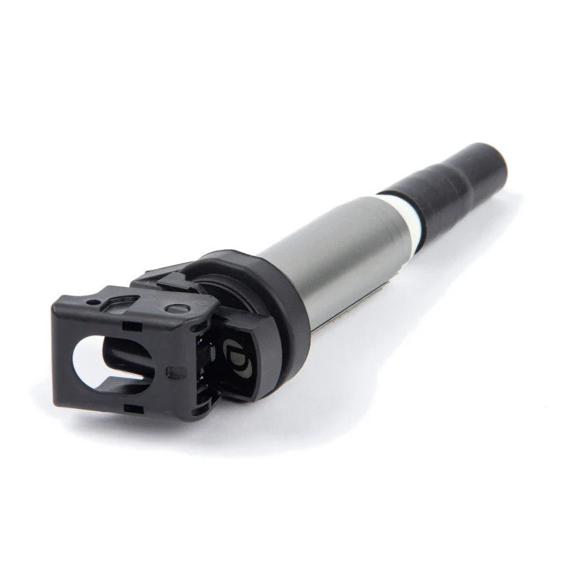 Black Dinan N-Series Style ignition coil with white Dinan logo for BMW and Mini engines.