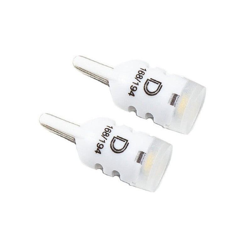 Diode Dynamics 194 HP3 LED cool white bulb pair with diffused lens and molded construction.