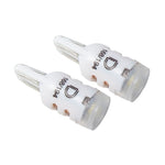 Pair of Diode Dynamics HP5 194 LED bulbs featuring a cool white 6000K diffused lens and dual-lead copper contacts.