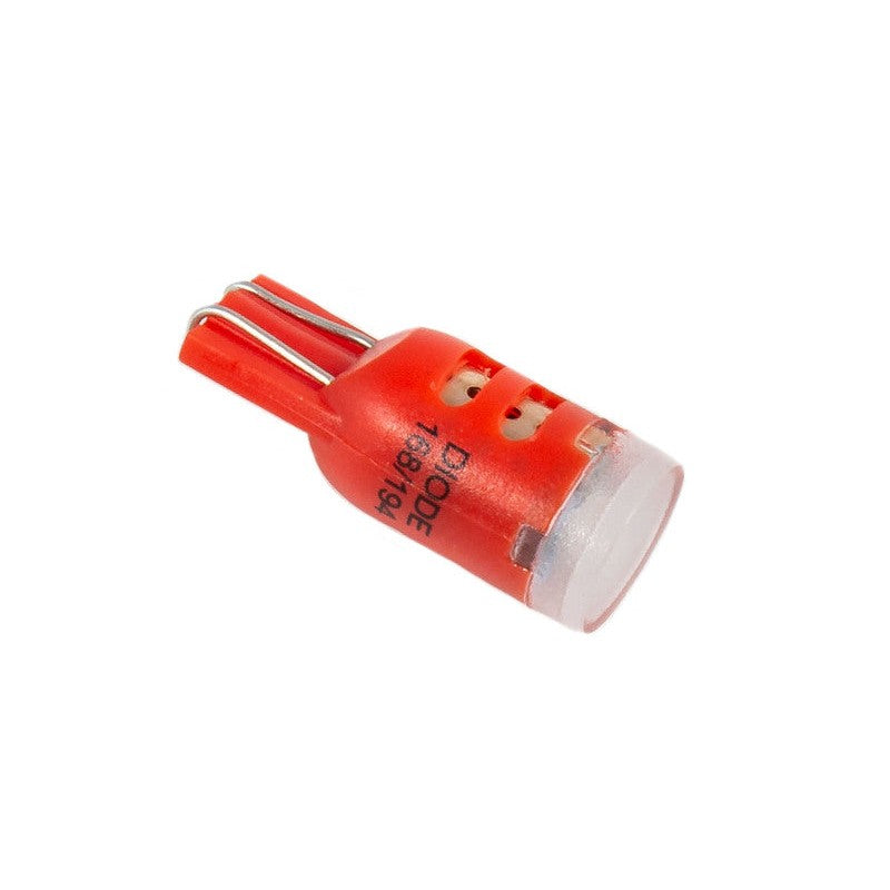 Diode Dynamics 194 HP5 Red LED bulb featuring a single diffused lens and dual-lead copper contacts.