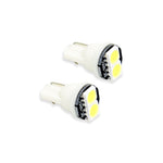 A pair of Diode Dynamics 194 SMD2 LED bulbs with dual 5050 SMDs and sturdy molded double terminals.