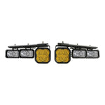 Diode Dynamics Stage Series Yellow Pro Fog Pocket Kit with six LED pods and mounting brackets for 2021-2025 Ford Bronco.