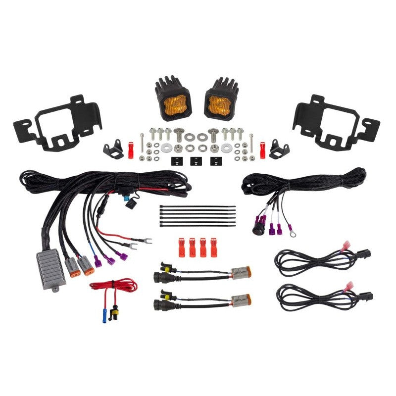 Diode Dynamics Stage Series SSC1 LED fog light kit with mounting brackets and wiring harness for 2023-2026 Chevy Colorado