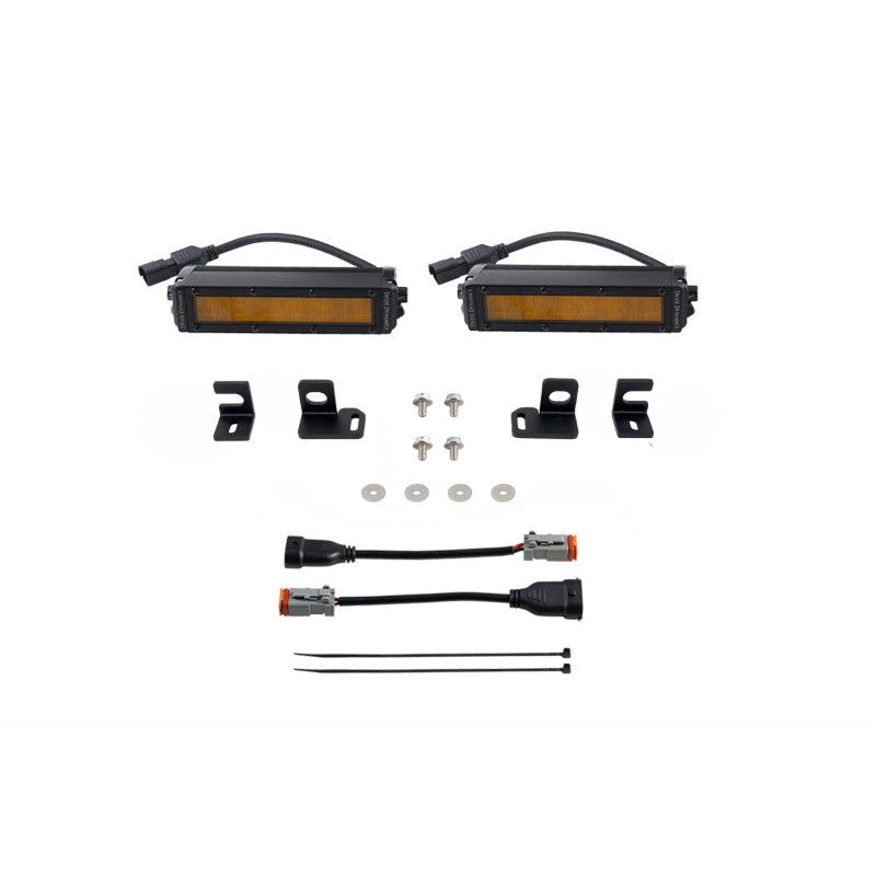 Diode Dynamics SS6 Amber Wide LED Fog Light Kit with 6-inch light bars and brackets for 2024-2026 Toyota Tacoma