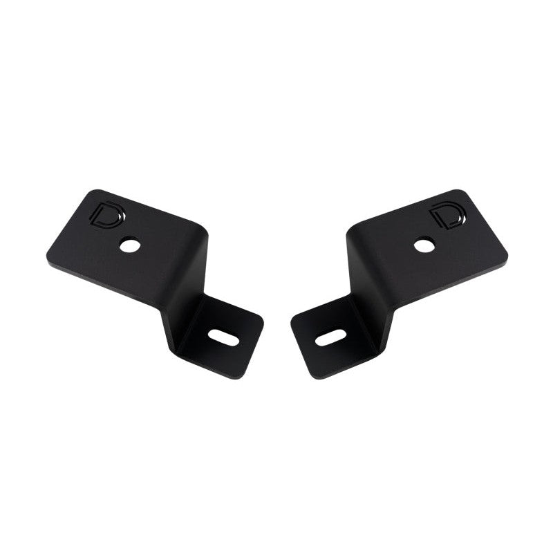 Black powder-coated stainless steel ditch light brackets for 2018-2026 Ford F-150 and Expedition