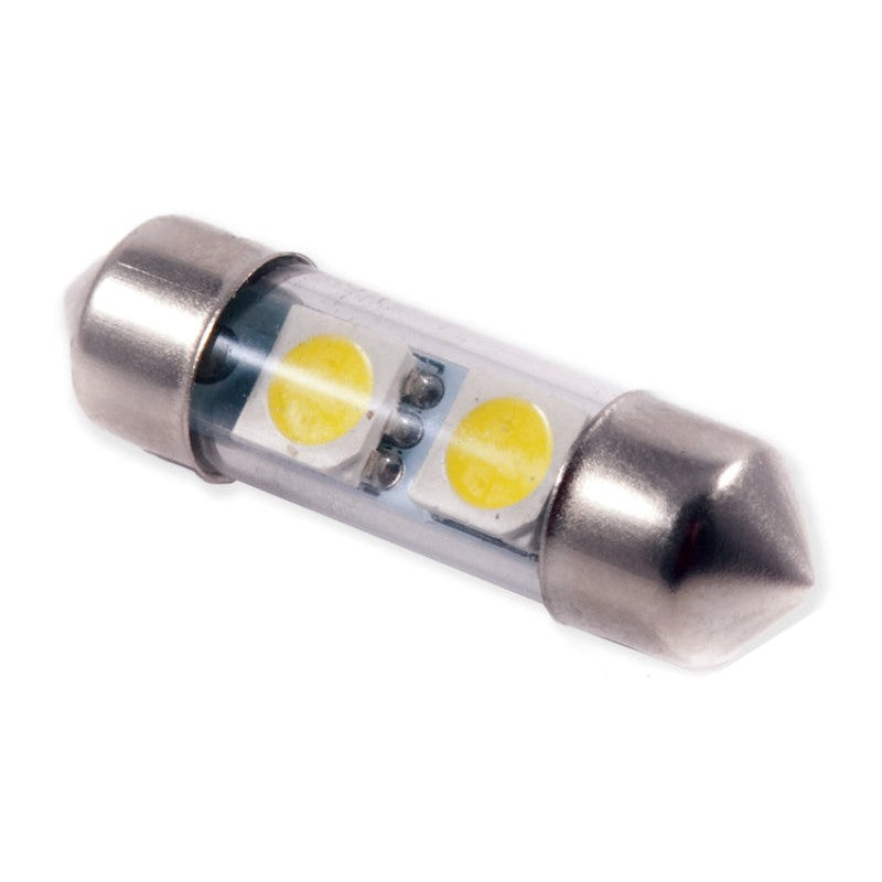 Diode Dynamics SMF2 31mm 6000K cool white LED festoon bulb with dual 5050 SMDs and metal terminals