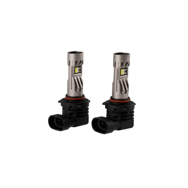 Pair of Diode Dynamics SL2 Pro LED bulbs with integrated cooling fans for 9005 9011 H10 sockets.