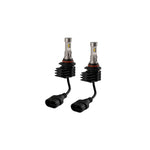 A pair of Diode Dynamics SL2 9006/9012 selective yellow LED bulbs with metal heatsinks.