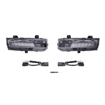 Pair of Diode Dynamics Elite Series combination fog lamps with gloss black bezels for 2018-2023 Ford Mustang.