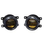 Diode Dynamics Elite Series Type A Yellow Fog Lamps with internal optics and amber backlight