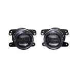 Pair of Diode Dynamics Elite Series Type M white LED fog lamps featuring custom optics and integrated amber backlighting.