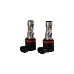 A pair of Diode Dynamics SL2 Pro H11 White LED bulbs showing the integrated cooling fan and wire-free compact housing.