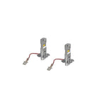 A pair of Diode Dynamics SL2 H3 LED fog light bulbs featuring a yellow emitter and compact metal heatsink design.