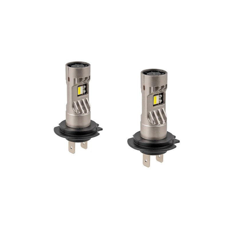 Pair of Diode Dynamics SL2 Pro H7 LED replacement bulbs with integrated top-mounted cooling fans.