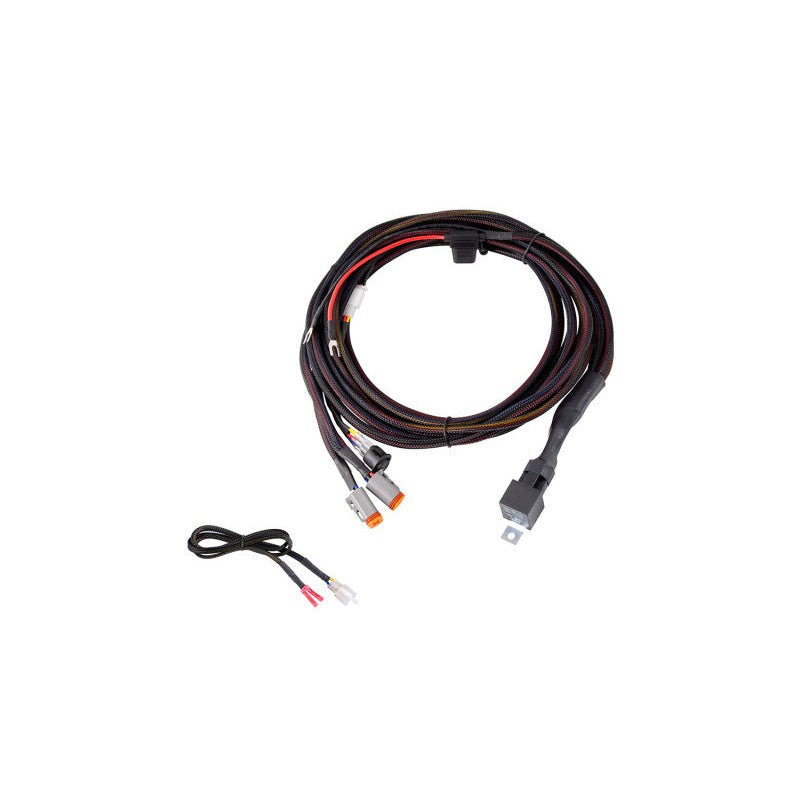 Diode Dynamics heavy-duty dual output 4-pin wiring harness with 60A relay, waterproof fuse, and 3-way toggle switch.
