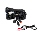 Diode Dynamics DD4045 heavy-duty dual output harness featuring 14AWG wiring, Deutsch DT connectors, and a toggle switch.
