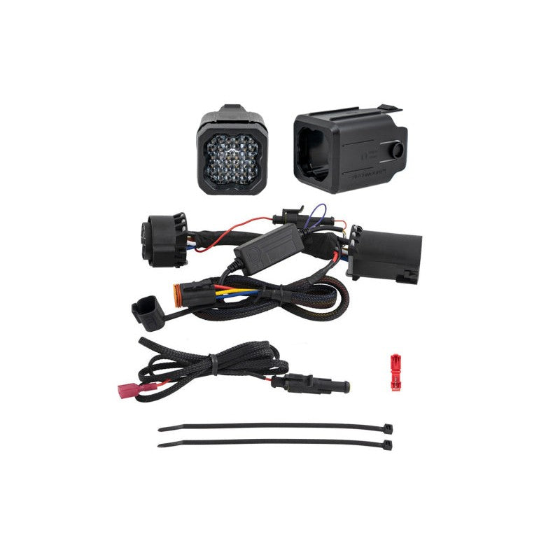 Diode Dynamics C1R LED pod reverse light kit mounted in a 2-inch vehicle trailer hitch receiver.