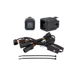 Diode Dynamics C1R LED pod mounted in a black snap-fit hitch receiver bracket with plug-and-play wiring harness.