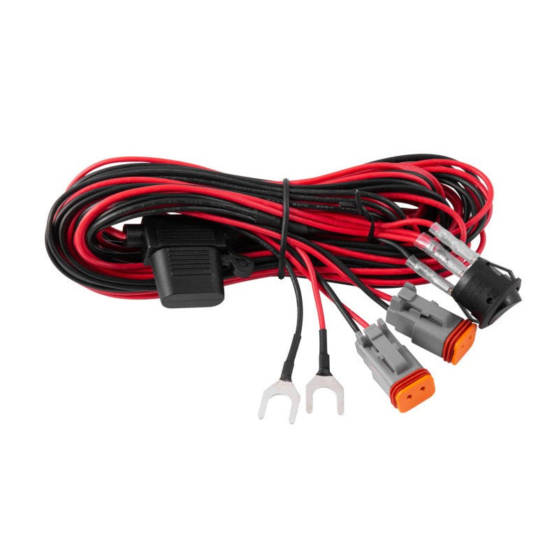 Diode Dynamics DD4033 wiring harness featuring dual Deutsch DT output connectors and 18AWG high-capacity wiring.