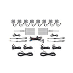 Eight Diode Dynamics Stage Series dual-color amber and white LED rock lights with integrated optics and aluminum housings.