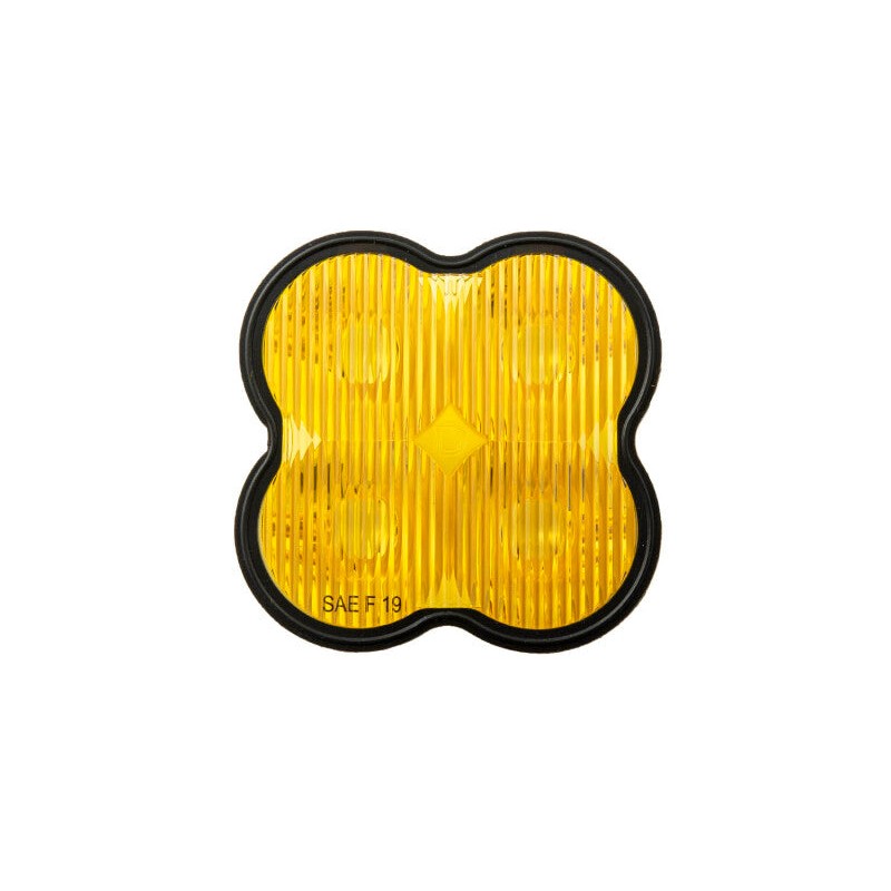 Yellow polycarbonate replacement lens for Diode Dynamics SS3 LED pod featuring SAE Fog optics and integrated O-ring.