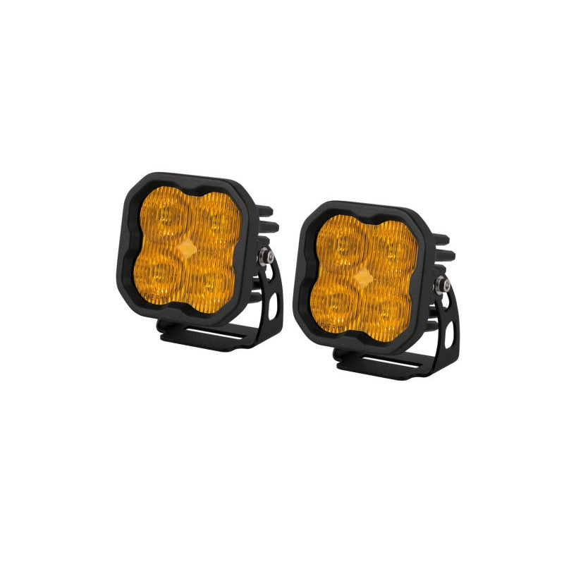 Pair of Diode Dynamics SS3 Max 3-inch LED pods with selective yellow optics and amber backlight functionality