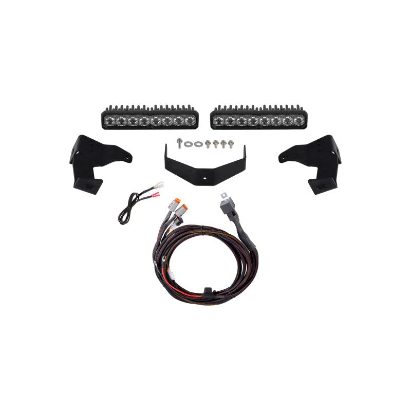 Diode Dynamics SS10 Max white combo LED lightbar with stealth mounting brackets for 2024-2026 Toyota Tacoma.
