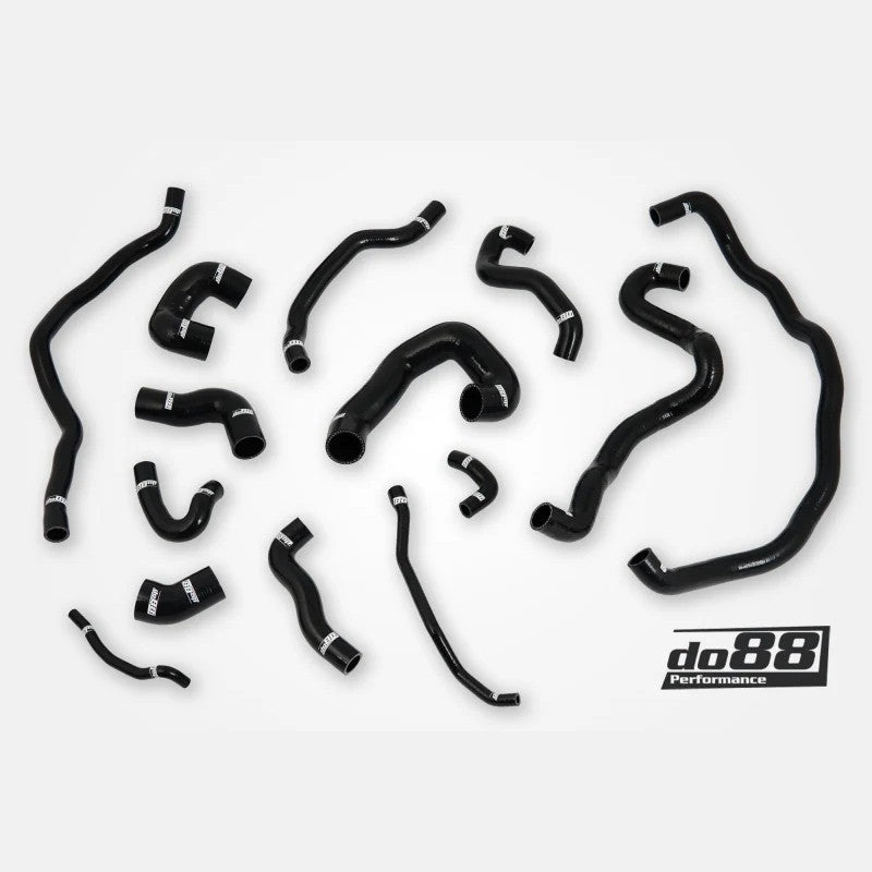 Set of black do88 silicone coolant hoses for 2007-2010 BMW N54 engine 135i and 335i models