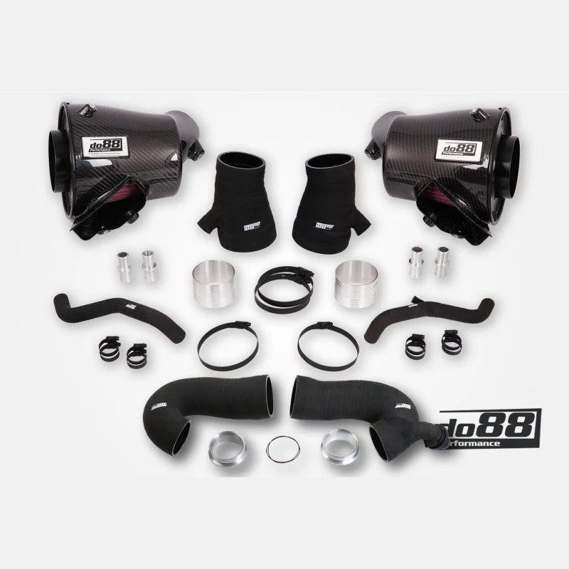 do88 induction system kit with 80mm outlets and reinforced turbo inlet hoses for Porsche 911 Turbo 992.1