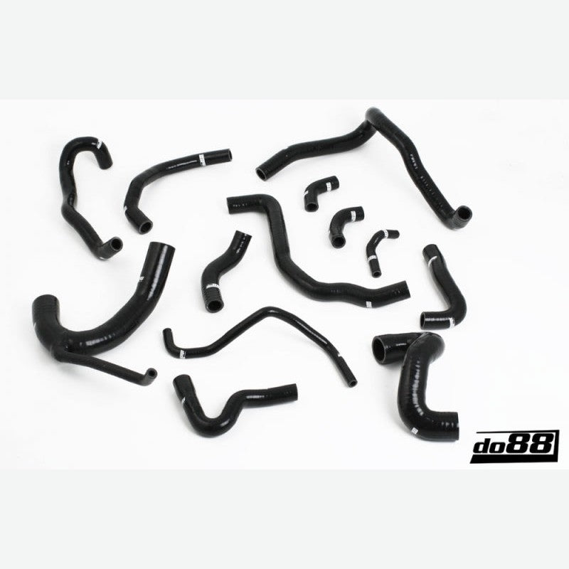 Set of black do88 silicone radiator hoses for 1998-2002 Audi S4 and RS4 B5 2.7L BiTurbo engines