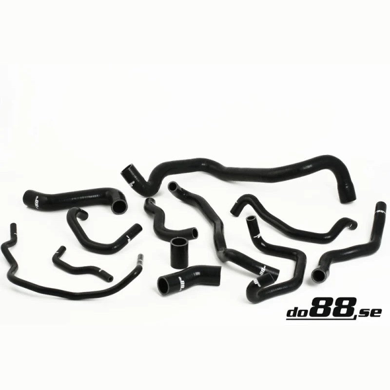 Black silicone coolant hose kit for Audi S3, TT, and Seat Leon Cupra R 1.8T.