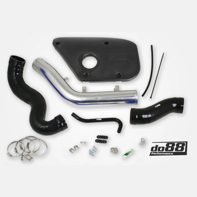 do88 Turbo Inlet Pipe with black hoses and plastic cover for Volvo T6 engine models