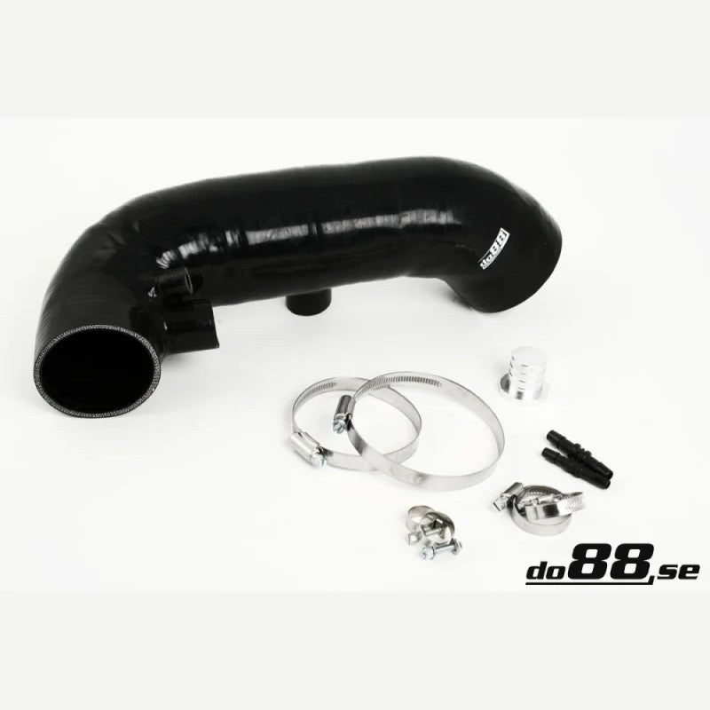 Black do88 reinforced silicone turbo inlet hose for Volvo S60R and V70R