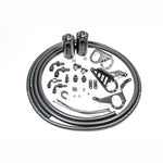 Radium Engineering dual black anodized catch can kit with Fluid Lock and mounting brackets for 1994-2002 Toyota Supra MK4