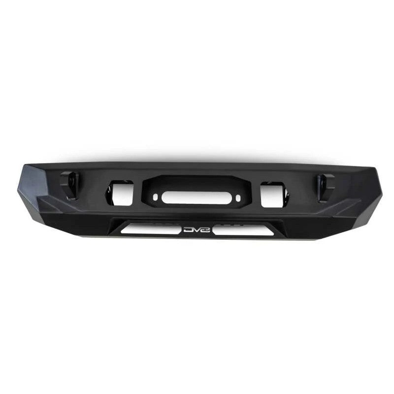 DV8 Offroad Centric Series front winch bumper in micro-texture black powder coat on a 2024-2026 Toyota Tacoma