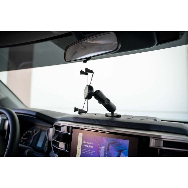 DV8 Offroad micro-texture black powder coated digital device dash mount plate for 2022-2026 Toyota Tundra and Sequoia.
