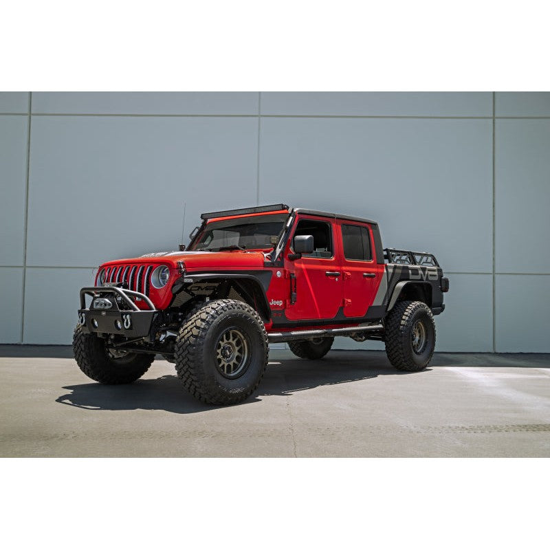 Black micro-texture powder coated folding door hinge steps with grip surface for 2007-2025 Jeep Wrangler.