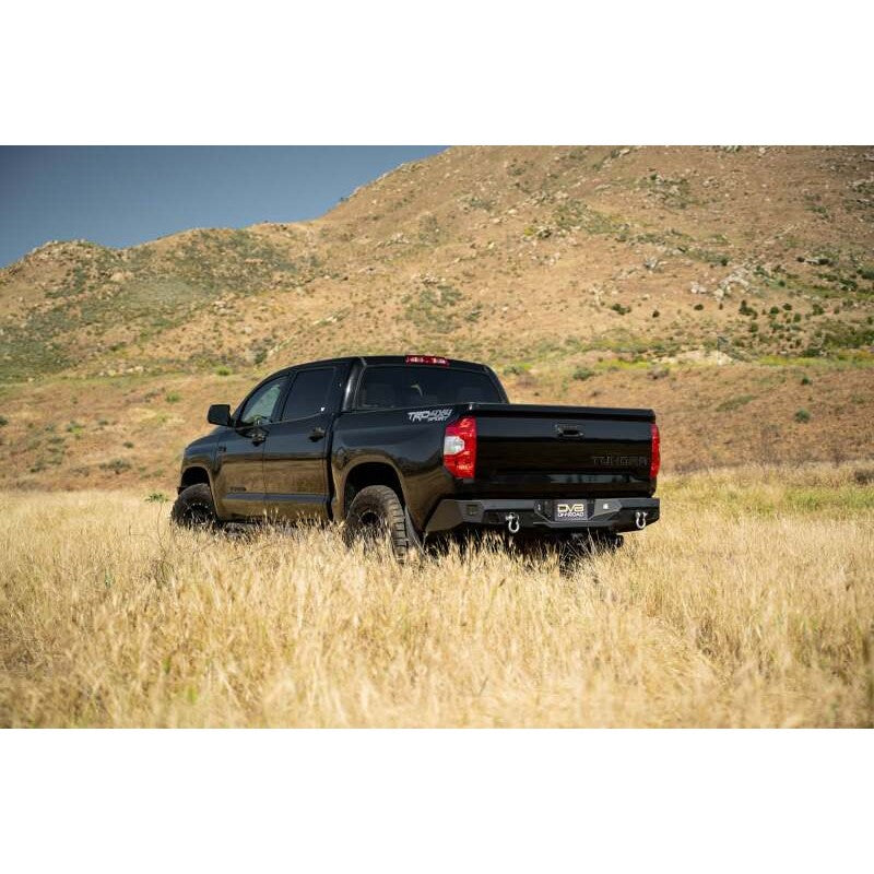 DV8 Offroad Spec Series Rear Bumper in micro-texture black for 2014-2021 Toyota Tundra with D-ring mounts
